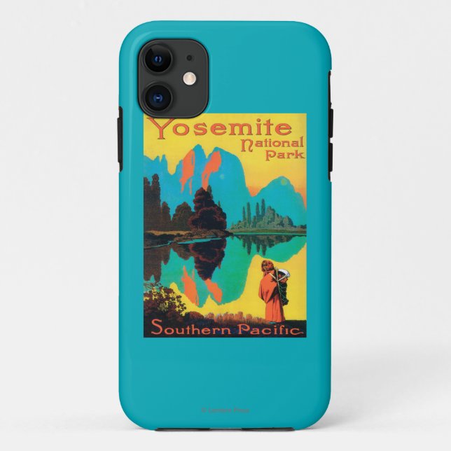 Capa Para iPhone Da Case-Mate Poster do turista - parque nacional de Yosemite, (Verso)