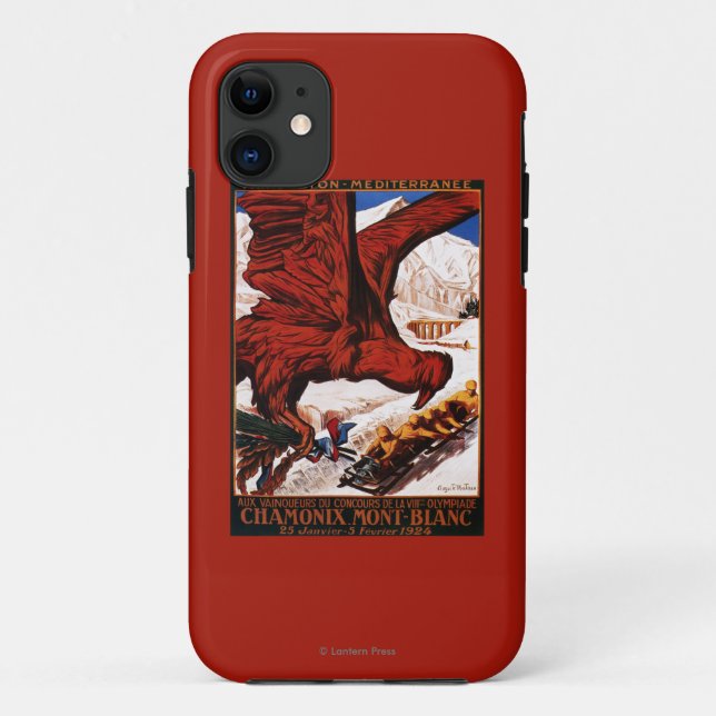 Capa Para iPhone Da Case-Mate Poster olímpico de 1924 jogos do inverno (Verso)