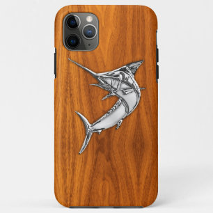 Capa Para iPhone Da Case-Mate Prata Marlin no decor Teak Wood Grain