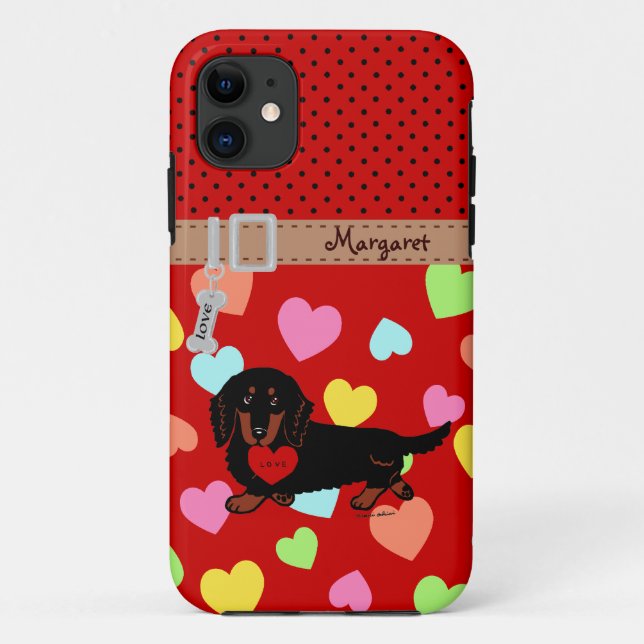 Capa Para iPhone Da Case-Mate Preto de cabelos compridos personalizado e Tan do (Verso)