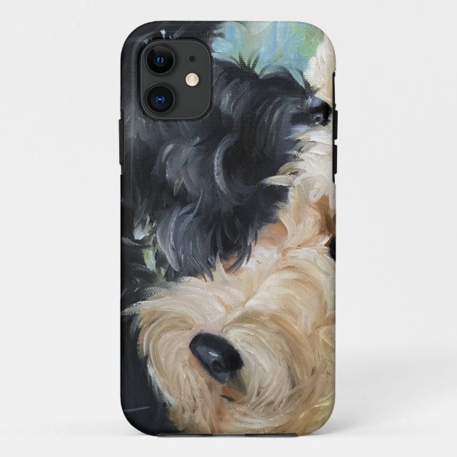 Capa Para iPhone Da Case-Mate Preto e arte escocesa wheaten do scottie do (Verso)