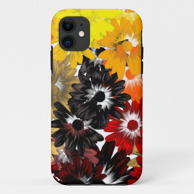 Capa Para iPhone Da Case-Mate Preto e laranja floral (Verso)