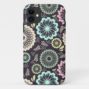 Capa Para iPhone Da Case-Mate Primavera vintage flores cinza turquesa rosa