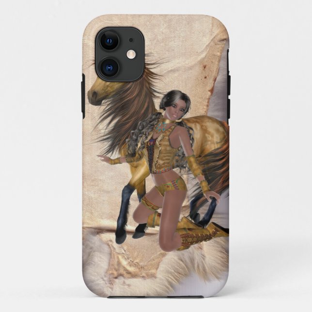 Capa Para iPhone Da Case-Mate Princesa Indiana Americana e Cavalo (Verso)
