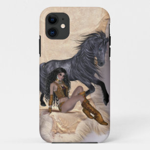 Capa Para iPhone Da Case-Mate Princesa Indiana Americana e Cavalo Negro