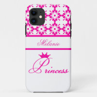 Princesa-Rosa e Branco+Personalizar Nome