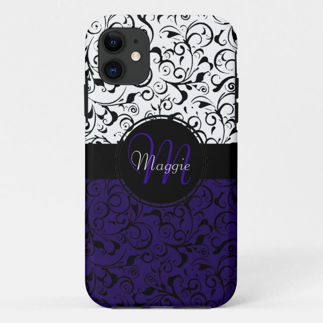 Capa Para iPhone Da Case-Mate Profundamente - caixa branca preta roxa do iphone (Verso)