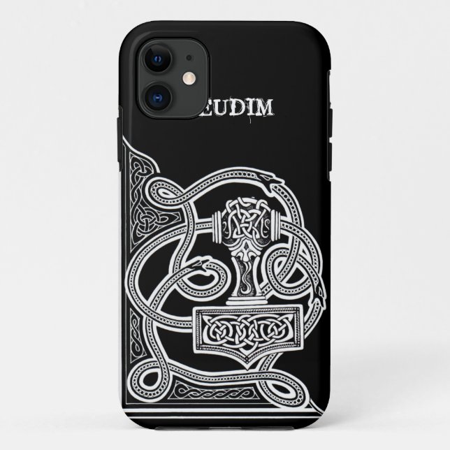 Capa Para iPhone Da Case-Mate Pseudim Mjolnir Black (Verso)