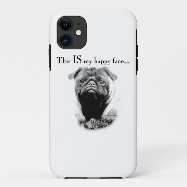 Capa Para iPhone Da Case-Mate Pug Happy Face (Verso)