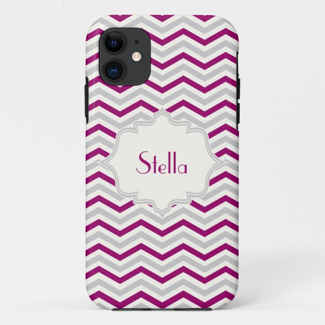 Capa Para iPhone Da Case-Mate Púrpura moderna, cinza, costume de marfim (Verso)