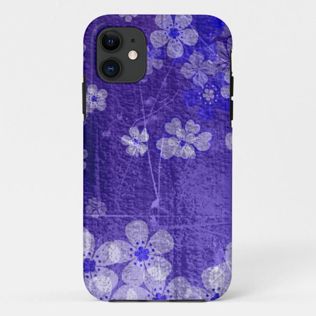 Capa Para iPhone Da Case-Mate Púrpura moderna, fundo do grunge floral (Verso)