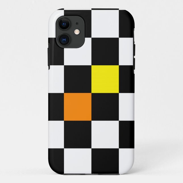 Capa Para iPhone Da Case-Mate Quadro de verificação com amarelo e laranja (Verso)