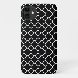 Capa Para iPhone Da Case-Mate Quatrefoil Preto E Branco, Laticearia, Trellis