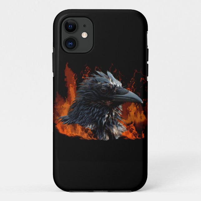 Capa Para iPhone Da Case-Mate Raven Flames Wiccan Gótica Design (Verso)