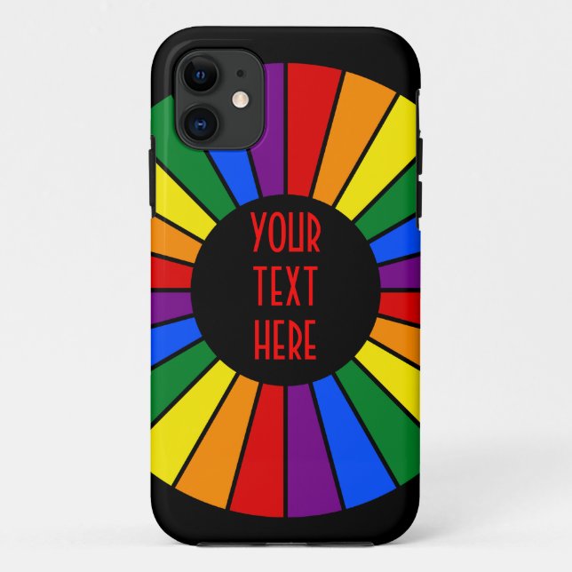 Capa Para iPhone Da Case-Mate RAYS DO BOTÃO RAINBOL + sinal ou texto (Verso)