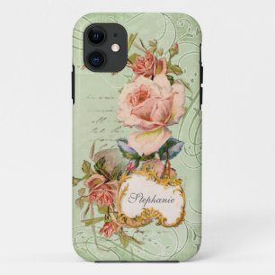 Capa Para iPhone Da Case-Mate Redemoinho barroco das flores do rosa do rosa do
