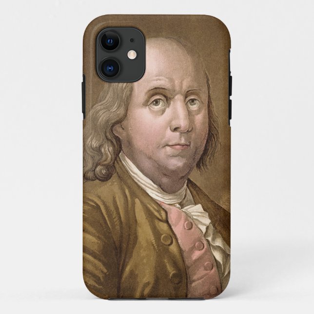 Capa Para iPhone Da Case-Mate Retrato de Benjamin Franklin (1706-90), 'do Le (Verso)