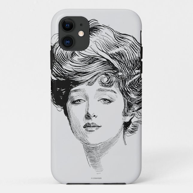 Capa Para iPhone Da Case-Mate Retrato de uma menina de Gibson, 1900 (Verso)