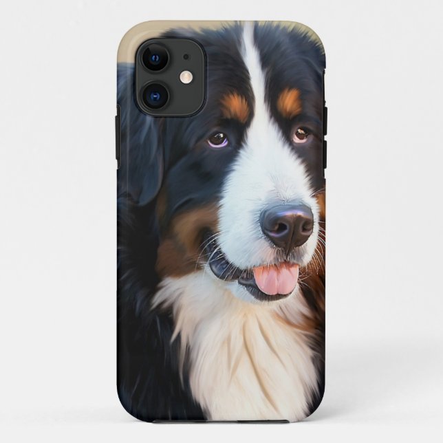 Capa Para iPhone Da Case-Mate Retrato do cão de montanha de Bernese (Verso)