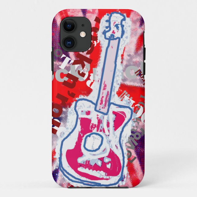 Capa Para iPhone Da Case-Mate rock & roll guitar (Verso)