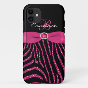 Capa Para iPhone Da Case-Mate Rosa do monograma, caixa preta do iPhone 5 da