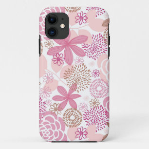 Capa Para iPhone Da Case-Mate Rosa e teste padrão floral de Brown