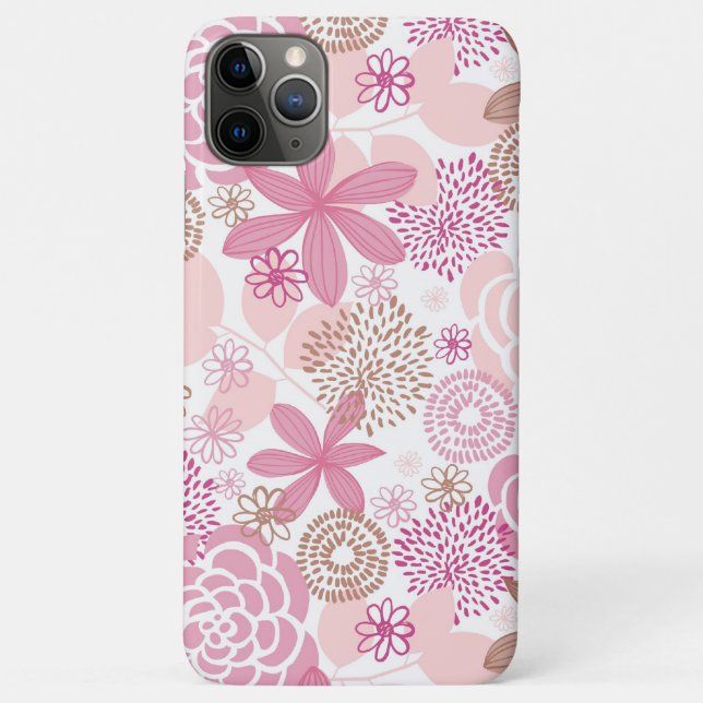 Capa Para iPhone Da Case-Mate Rosa e teste padrão floral de Brown (Verso)