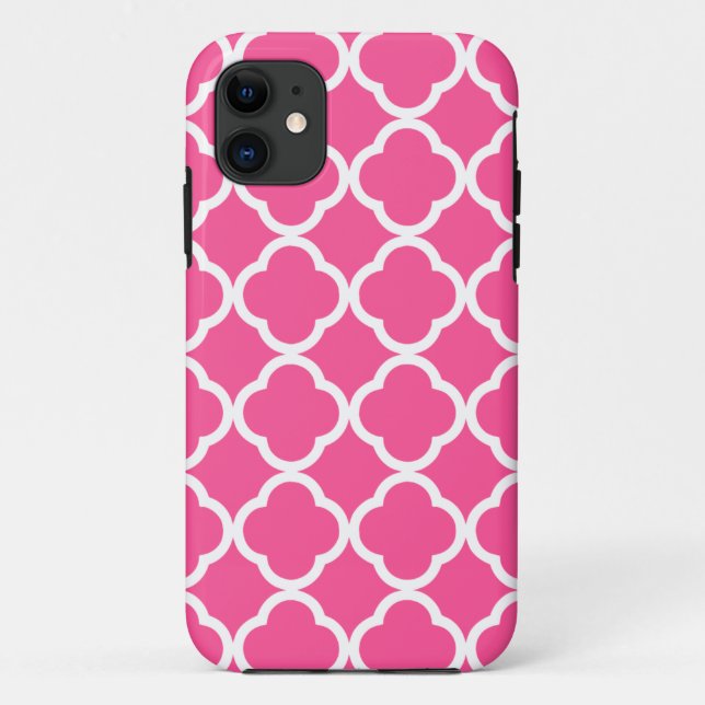 Capa Para iPhone Da Case-Mate Rosa quente Quatrefoil (Verso)