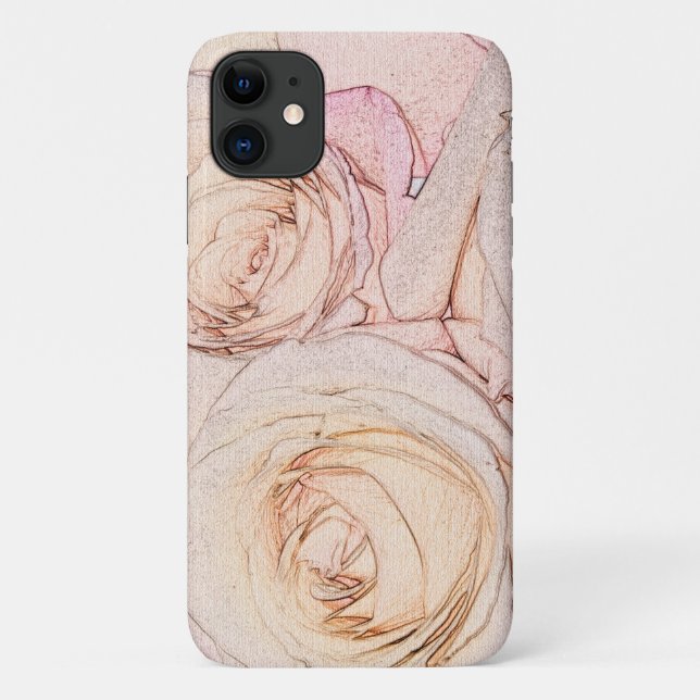 Capa Para iPhone Da Case-Mate Rosas do pêssego (Verso)
