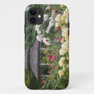 Capa Para iPhone Da Case-Mate Rosas no Jardim Rosa da Flor e Gazebo