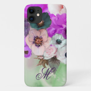 CAPA PARA iPhone DA Case-Mate ROSAS ROXAS PURPURA, FLORES DE ANÊMONA BRANCAS MON