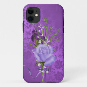 Capa Para iPhone Da Case-Mate rosas roxos no damasco