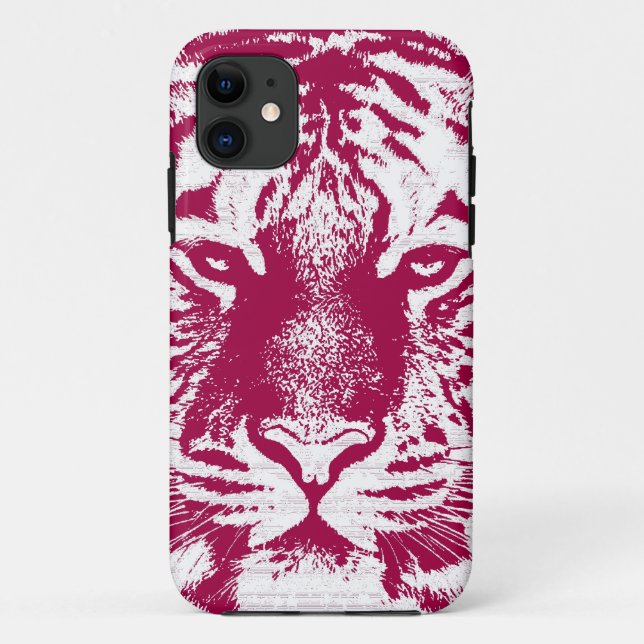 Capa Para iPhone Da Case-Mate Rosto de Tigre Vermelho e Branco (Verso)