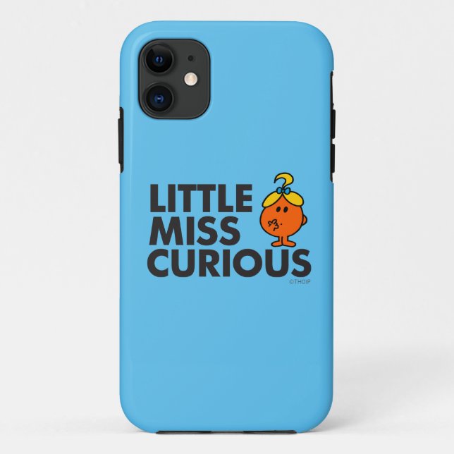 Capa Para iPhone Da Case-Mate Rotulação preta pequena da senhorita Curioso | (Verso)
