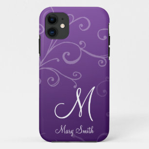 Capa Para iPhone Da Case-Mate Roxo feito sob encomenda do monograma do