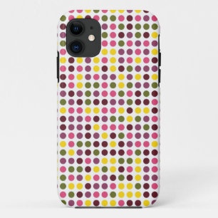 Capa Para iPhone Da Case-Mate Roxo retro do rosa do verde amarelo das bolinhas