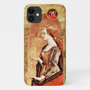 Capa Para iPhone Da Case-Mate SANTO MARY MAGDALENE - Bergaminho Ruby Gem Monogra