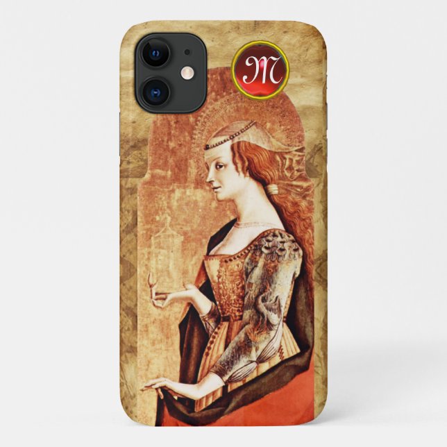Capa Para iPhone Da Case-Mate SANTO MARY MAGDALENE - Bergaminho Ruby Gem Monogra (Verso)