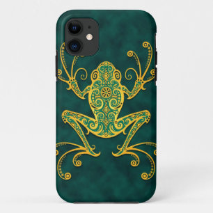 Capa Para iPhone Da Case-Mate Sapo de árvore azul dourado intrincado
