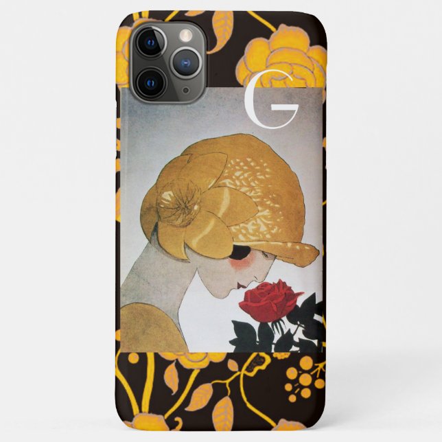 CAPA PARA iPhone DA Case-Mate SENHORA COM MONOGRAMA DE ROSA VERMELHA (Verso)