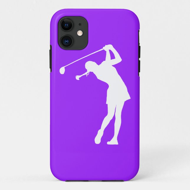 Capa Para iPhone Da Case-Mate senhora Jogador de golfe Silhueta Branco do iPhone (Verso)