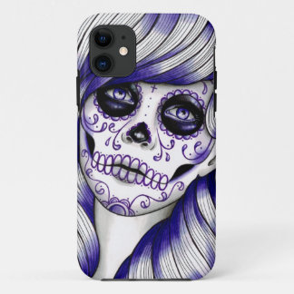 Capa Para iPhone Da Case-Mate Série do espectro - menina violeta do crânio do