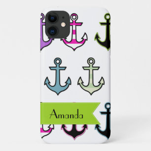 Capa Para iPhone Da Case-Mate Seu Nome - Âncoras Coloridas (Âncoras De Barcos)
