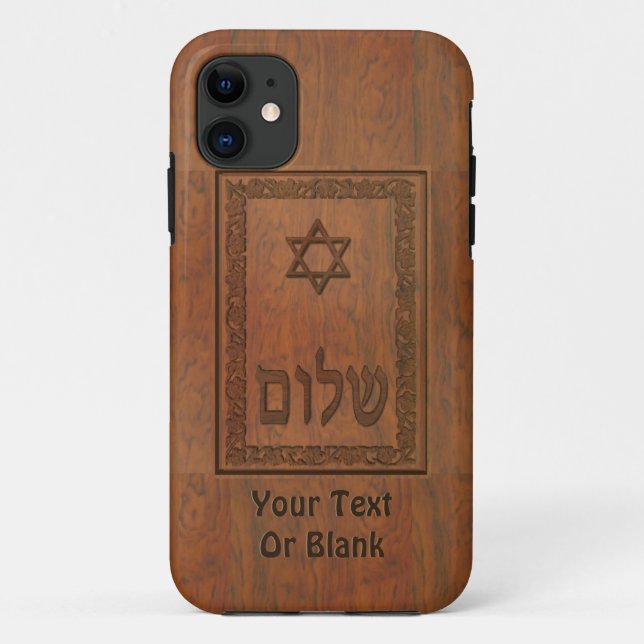 Capa Para iPhone Da Case-Mate Shalom De Madeira Esculpida (Verso)
