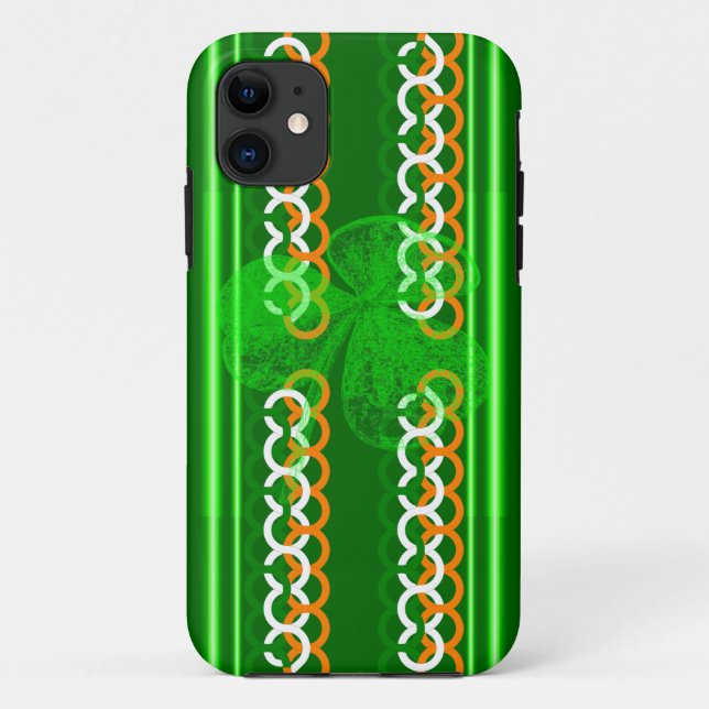 Capa Para iPhone Da Case-Mate Shamrock Knot Stripes por Kenneth Yoncich (Verso)