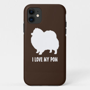 Capa Para iPhone Da Case-Mate Silhueta de Pomerânia Branco - Eu Amo Meu Pom