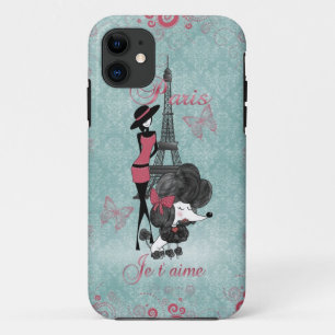 Capa Para iPhone Da Case-Mate Silhueta francesa das meninas da caniche do