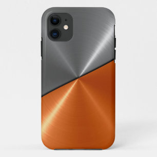 Capa Para iPhone Da Case-Mate Silver e Orange Steel Stainless Metal 2