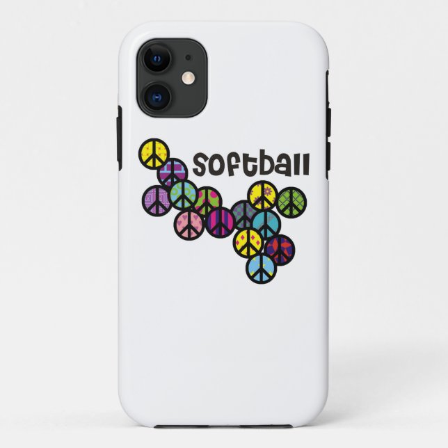Capa Para iPhone Da Case-Mate Sinais de paz do softball enchidos (Verso)