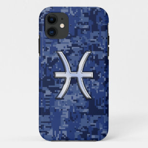 Capa Para iPhone Da Case-Mate Sinal do Zodíaco Peixes Prata Camuflagem Digital A